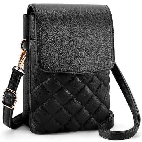Goinsound RFID Small Crossbody Purses for Women Quilted Cell Phone Purse with RFID Blocking Credit Card Slots Black - Image 1