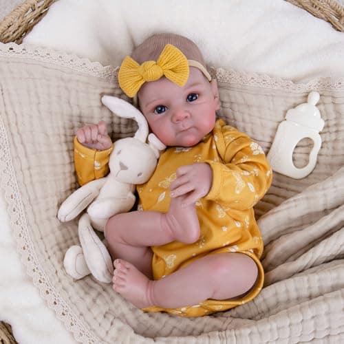 Milidool Lifelike Reborn Baby Dolls - 20 Inch Newborn Baby Doll Girl with Soft Weighted Body, Cute Soft Poseable Realistic Real Life Baby Dolls with Complete Accessories for 3+ Years Old Gifts - Thumbnail 5