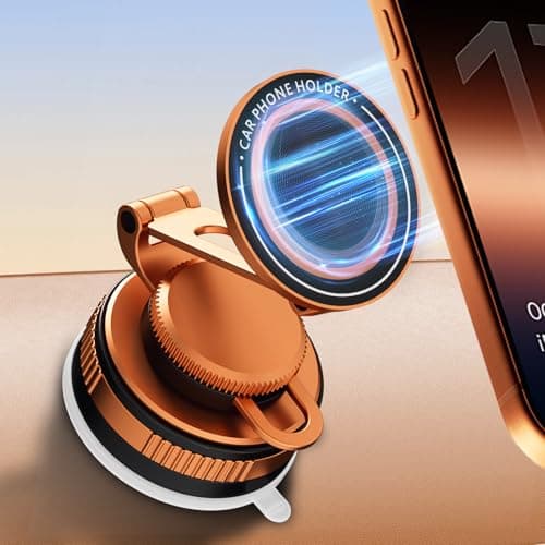 Upgraded Vacuum Magnetic Phone Holder for Car, Nano Gel Suction Cup Phone Mount for MagSafe, 108LBS Strong Suction & 3000GF Magnet, Adjustable Zinc Alloy Arm Car Mount for iPhone 17/16/15Pro Max - Image 1