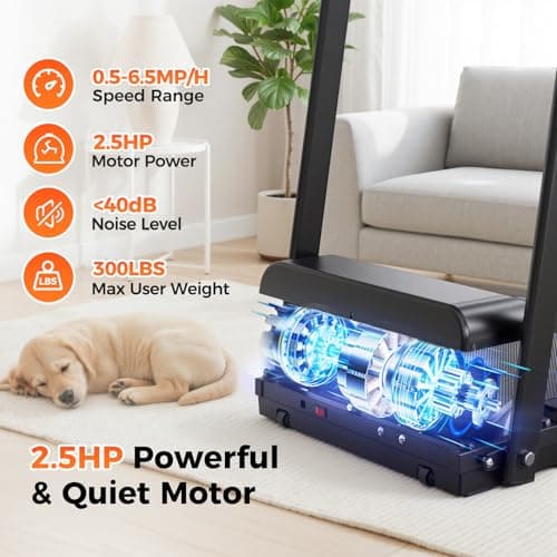 Lastforever Walking Treadmills with Extended Handrails, 2.5HP Quiet Motor, Heart Rate Monitor, 310 lbs Capacity, Treadmill for Seniors, Recovery & Home Jogging - Thumbnail 6
