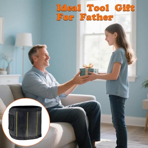 PAIGOIN Magnetic Wristband for Tools,Screws,Nails,Screwdriver and Drill Bit,with Powerful Magnets Screw Holder, for Dad Husband Men Grandpa Boyfriend from Daughter Son Wife - Thumbnail 6