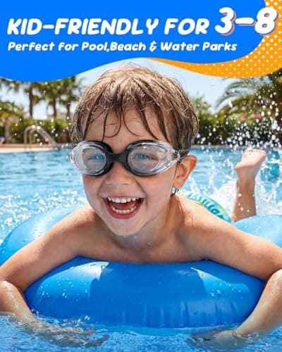 Aegend Swim Goggles for Kids Age 3-8 (Black) - Thumbnail 5