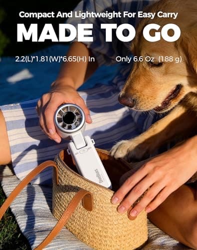 Diveblues Portable Handheld Turbo Fan, 5 Gear Wind, Battery Operated, Up to 12 Working Hours, 3 IN 1 Hand Fan with Air Turbo Tech Cooling Fan for Outdoor Activities, Travel, Working, Silvery white - Thumbnail 5