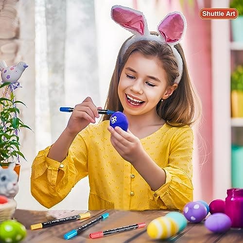 Shuttle Art 36 Colors Dual Tip Acrylic Paint Markers, Brush Tip and Dot Tip Acrylic Paint Pens for Rock Painting, Ceramic, Wood, Canvas, Plastic, Glass, Stone, Calligraphy, Card Making, DIY Crafts - Thumbnail 5