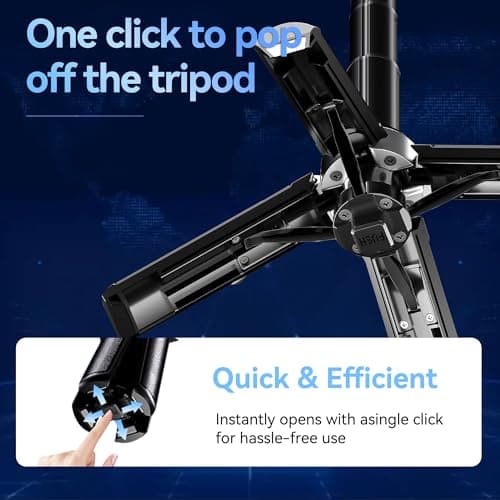 16.9" Tripod for Phone, Portable All in One Extendable Cell Phone Tripod Stand, Tall Travel Tripods for Recording Video Selfies Photo, with Wireless Remote Control for iPhone、Samsung、Android - Thumbnail 6