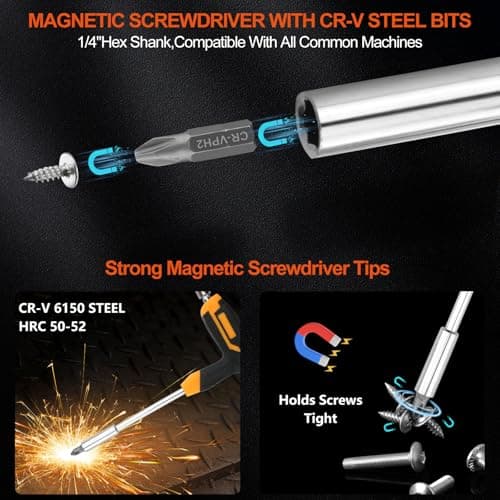 24-Piece T-Handle Magnetic Screwdriver Set, 14 CR-V Steel Bits & 9 Nut Drivers (5-13mm), Ergonomic Non-Slip Grip All-in-One Hand Tool for Household Repair, DIY & Bicycle Maintenance - Thumbnail 3