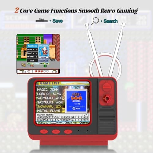Retro Handheld Game Console - GV300S JALECO+168 Classic Games Mini TV Style with 3.0 Inch IPS Screen, Save Search, Support 2-Player & Dual Console Type-C Link - Thumbnail 4