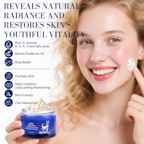 SKSOYT Beef Tallow for Skin, Whipped Organic Grass-Fed Beef Tallow Balm for Face & Body, Tallow Face Moisturizer, For Dry Skin - Thumbnail 4