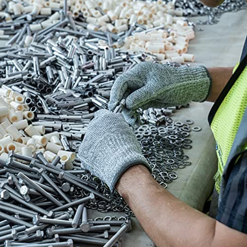 ANDANDA Cut Resistant Gloves, Safety Chef Gloves for Cutting for Oyster Shucking, Fish Fillet Processing, Wood Carving, Grey L 2 Pairs - Thumbnail 6
