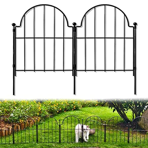 Blingluck Garden Fence, 22 in(H) x 10.83 ft(L) Arched Rustproof Metal No Dig Fence Garden Fence Border, Ground Stake Animal Barrier Fence for Rabbit Dog, Outdoor Decor for Yard & Patio - Image 1