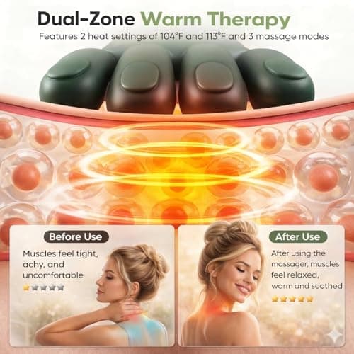 Genesandro Neck and Shoulder Massager for Pain Relief Deep Tissue, Bionic Electric Back Massage Tools, Cordless Trap Massager, Gift Choice - Thumbnail 3