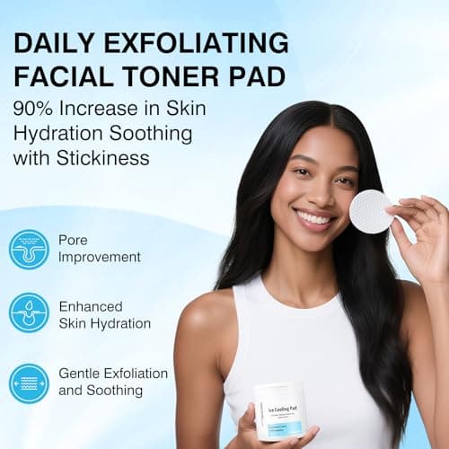 Toner Pads Pore Skincare, Ice Cooling Pad for Exfoliation Care 100 Pads with Collagen Extract for Soothing, Moisturizing, Niacinamide Toner for Women Men Skincare, Ideal for All Skin Types - Thumbnail 5