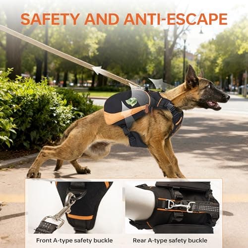 Dog Backpack for Medium & Large Dogs, Detachable Side Bags, Quick-Poop Bag Dispenser | No-Pull Adjustable Harness for Large-Chested Breeds | Non-Slip Handle for Hiking, Walking, Outdoor Adventures（L） - Thumbnail 5