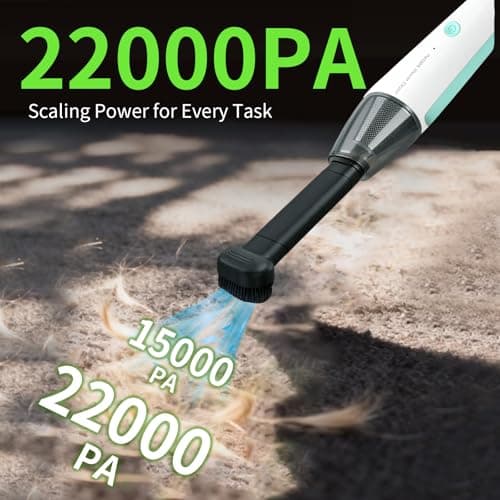 PEGOVO Car Vacuum, Handheld Vacuum Cordless 20000Pa Suction with 2 Suction Modes, 2-in-1 Portable Mini Car Vacuum Cleaner Cordless Vacuum Rechargeable Type-C Charge for Car, Desk, Keyboards（Green - Thumbnail 2