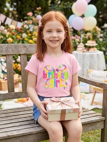 IsPICK Birthday Girl Shirt Toddler Kid Birthday Graphic Tee 4-12 Years - Thumbnail 3