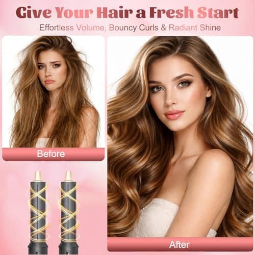 AVENHO 5 in 1 Hair Styler & Hot Air Brush - Air Curling Wrap with Low-Speed Negative Ion Technology, Hair Dryer Brush for Drying, Curling, Straightening & Styling, Hair Styling Tools at Home (Grey) - Thumbnail 5