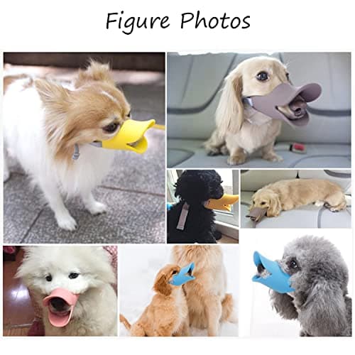 NACOCO Anti Bite Duck Mouth Shape Dog Mouth Covers Anti-Called Muzzle Masks Pet Mouth Set Bite-Proof Silicone Material (Blue, S) - Thumbnail 4