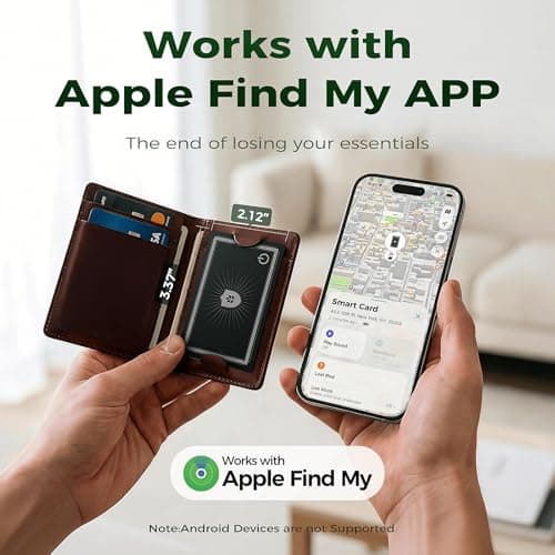 [2 Pack] 2026 New Wallet Tracker Card (iOS Only),Ultra Slim 0.07in,Rechargeable Bluetooth Tracker, IP68 Waterproof,Wireless Charging, Smart Location Finder for Keys, Wallet, Luggage Tags - Thumbnail 3