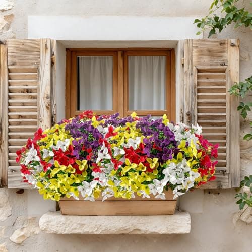 Apeair 12 Bundles Artificial Flowers for Outdoors，Plastic Flowers Uv Resistant Fake Plants Bulk for Spring Summer Hanging Planter Porch Window Garden Home Decor - Thumbnail 6