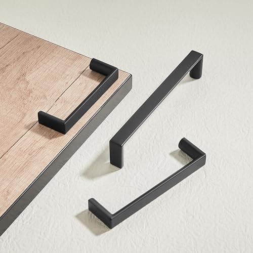 Synkylux 10 Pack Matte Black Cabinet Pulls 3-3/4-inch(96mm) Hole Center Kitchen Cabient Hardware Cabinet Handles Drawer Pulls,Cabinet Pulls,Cupboards, Dressers and Square Solid Metal Hardware - Thumbnail 3