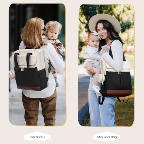 LOVEVOOK Diaper Bag Backpack,Diaper Tote Bag with Insulated Pockets,Bag with Changing Pad,Large Bag with Pacifier Case,15.6 Inch Anti-Theft Laptop Backpack for Women - Thumbnail 3