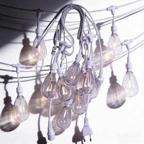 ATHSOOBZ 48FT LED Outdoor String Lights with 15 Edison Shatterproof Bulbs, Weatherproof Strand, Commercial Grade Patio Lights, Decorative for Garden or Patio, Warm White - Thumbnail 4