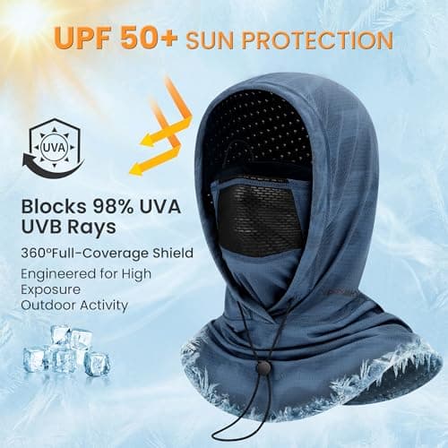 YANIKY Summer Cooling Balaclava with Breathable Holes, Sun UV Protection Face Mask for Running, Cycling, Fishing, Men & Women - Thumbnail 2