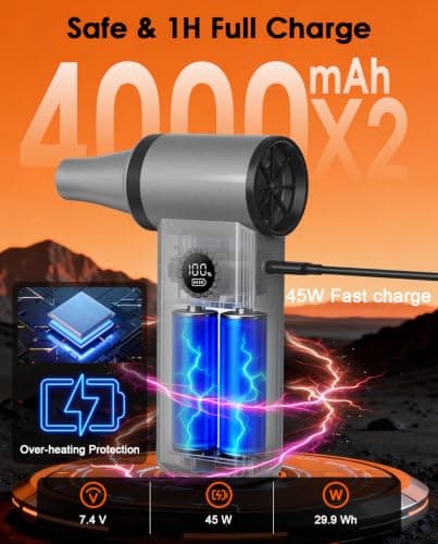 Efficore Cordless Electric Air Duster 180K RPM, HighPower for Deep Cleaning - Thumbnail 2