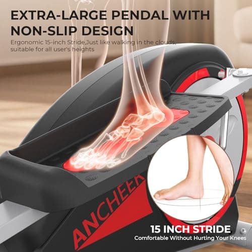 ANCHEER Elliptical Exercise Machine, Elliptical Machine for Home, Hyper-Quiet Smooth Magnetic Driving System, Elliptical Trainer with 15.5"-20" Stride, 350LBS Capacity with Multiple Resistance Levels - Thumbnail 6