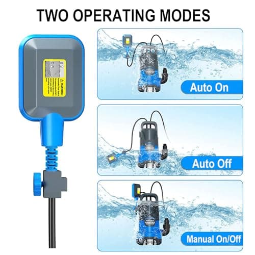 PANRANO Submersible Water Automatic Sump Pump 1HP Clean/Dirty Water Removal Pump 4000PGH With Float Switch Electric Portable Transfer Water Pump for Swimming Pool Garden Pond Basement Draining - Thumbnail 2