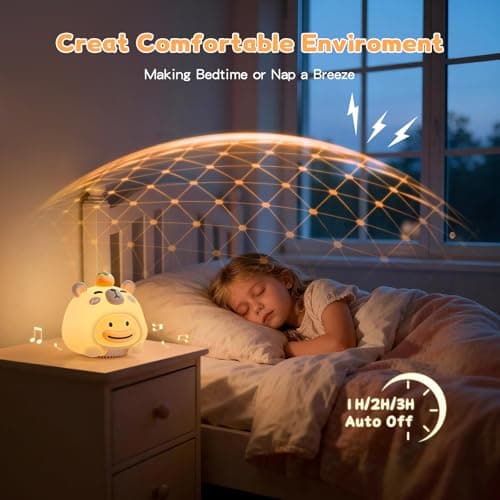 Baby Sound Machine, 20 Soothing Sounds White Nosie for Sleeping, Rechargeable Night Light with Speaker, 3 Brightness Levels Remote and Tap Control, Nursey Lamp for Baby, Kids Bed Room (Capybala) - Thumbnail 4