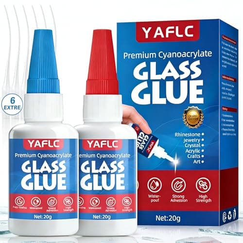 YAFLC Glass Glue for Glass Repair, Super Glue for Acrylic Repair, Plexiglass, Jewelry, Rhinestone, Crystal, Art, Mirror, DIY Crafts 40g - Image 1