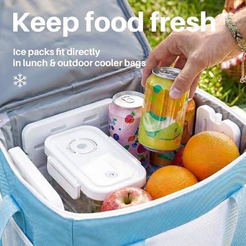 Food Storage Containers with Lids Airtight Set, BPA Free, Portable Vacuum Container Set with Ice Packs for Lunch Boxes & Coolers - Freezer Packs for Kitchen, Fridge, Camping, Picnic - Thumbnail 4