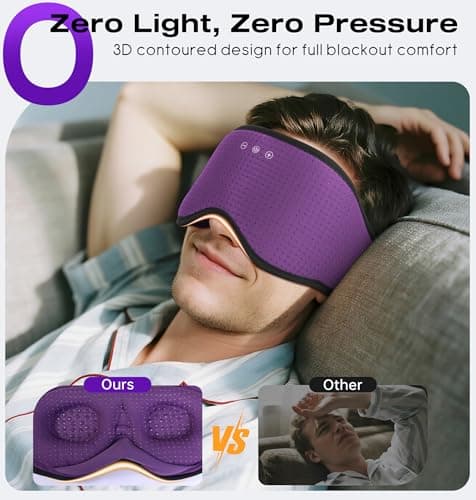 MUSICOZY Sleep Headphones with Bluetooth 5.4 Sleep Mask, Removable 3D Eye Cups for Zero Pressure Comfort, Wireless Bluetooth Eye Mask for Sleeping with Timer - Thumbnail 2