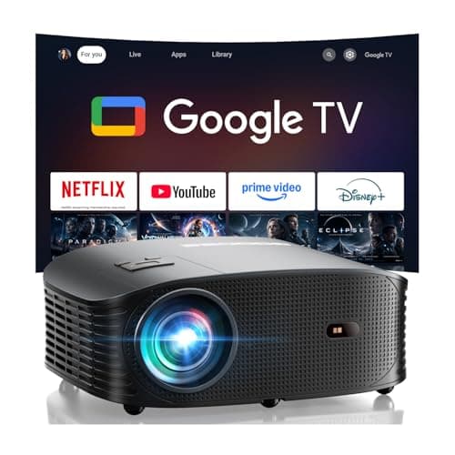GOODEE Mini Projector [Official Licensed Google TV] Built-in Apps