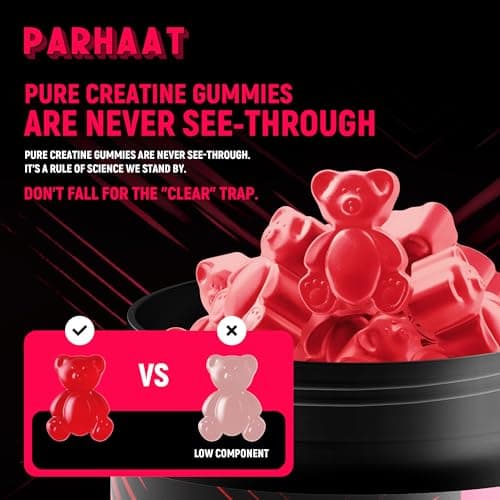 NSF Certified Creatine Gummy - Creatine Monohydrate Gummies 5g for Men & Women - Boost Focus,Strength, and Endurance, Vegan, Gluten-Free, Non-GMO, 2.5 Gram Creatine per Gummy ( Watermelon 90 ct) - Thumbnail 4