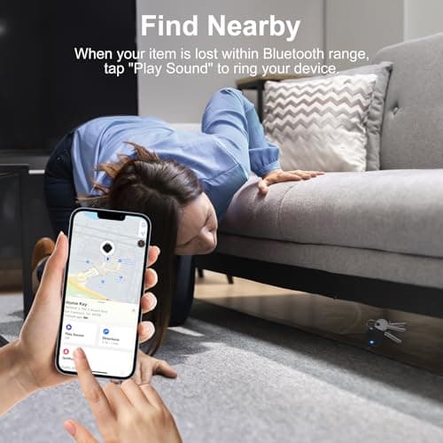 Bluetooth Tracker Tag with Extra Battery, Work with Apple Find My (iOS Only, Not for Android), Item Finder for Keys, Backpack, Suitcase, Wallet, Luggage, Black (Colorful, 4 Pack) - Thumbnail 3