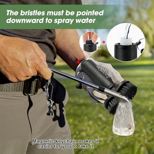 Pro Golf Club Cleaner Water Brush - White Elephant Gifts for Adults, Golf Bag Accessories Golf Gifts for Men Dad Father's Day, Magnetic Golf Club Brush Cleaner, Christmas Mens Gifts - Thumbnail 3