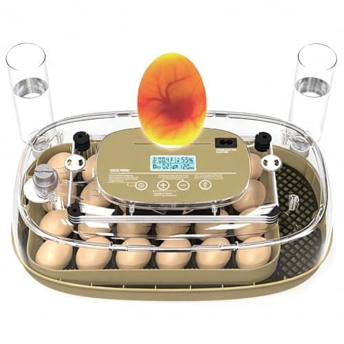 24 Egg Incubator with Temperature Control & Humidity Monitoring, Automatic Egg Turner, Built-in Egg Candler, 360° Clear View for Hatching Chicken, Duck, Quail Eggs - Ideal for Home, Classroom, Farm - Image 1