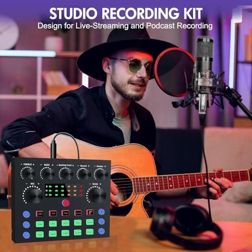 ALSO GO Upgraded Podcast Equipment Bundle for 2, Podcast Equipment with BM-800 Microphone & V8s Sound Card, Podcast Microphone Bundle for Podcasting, Recording, Singing, Streaming and Gaming - Thumbnail 5