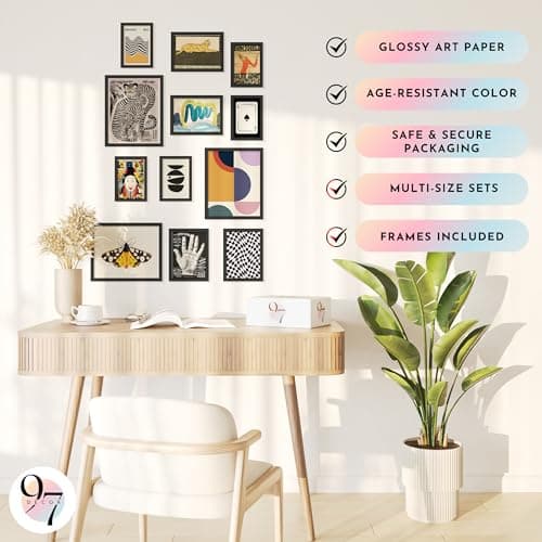 97 Decor Vintage Eclectic Wall Art Collage - Abstract Modern Art Prints For Wall Decor, Cool Funky Pictures Maximalist Paintings Retro Bauhaus Posters Set For Dorm Bedroom Home Decorations (Unframed) - Thumbnail 5