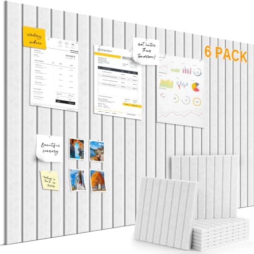 Large Felt Bulletin Board,36"x24" 6 Pack Cork Board Alternative-Milky White - Image 1