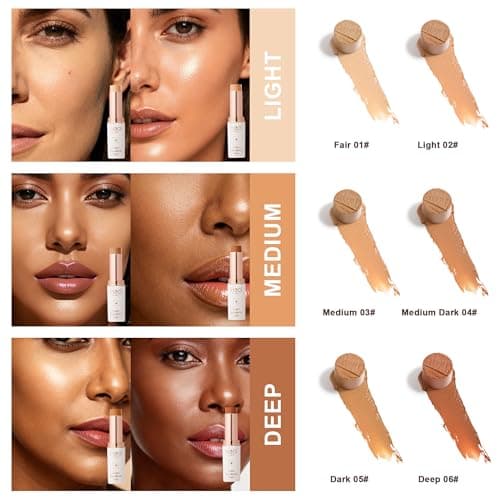 HECI BEAUTY Tinted Foundation Stick, Balm to Cream Foundation with Light to Medium Coverage, Infused with Hydrating Ingredients - Fair 01, 0.25 oz - Thumbnail 5