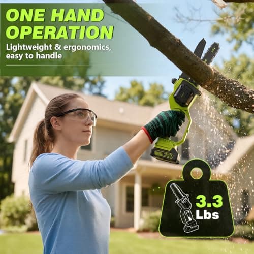 Mini Chainsaw 8 Inch & 6 Inch Bar, Electric Small Chainsaw Battery Powered - Thumbnail 4