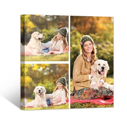 GagetElec Custom Canvas Prints With Your Photos Collage Custom Personalized Photo Print Customized Picture Photos on Canvas Canvas Customized Photo Personalized Decor Gifts for Couple Valentines Day (Photos 3) - Image 1