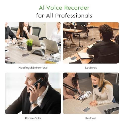UMEVO Note Plus AI Voice Recorder : Unlimited Transcribe & Summarize, AI Note Taking Device 64GB with Case, App Control, 140 Languages for Calls, Lectures, Meetings, Interviews (Rose Gold) - Thumbnail 6
