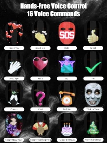 Gelrova Ultra-Light APP-Controlled LED Mask, 3600 LEDs HD Display, Customize with Photos/GIFs/Text, Voice Control, 250+ Designs, Ideal Halloween Mask for Costume Cosplay Parties Raves, High End Gift - Thumbnail 4