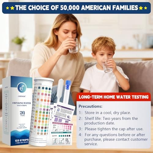 20 in 1 Water Tester for Drinking Water, Well Water Testing Kit, Suitable for Household Tap Water, Natural Water Quality Testing, Can Detect Water Hardness, Chlorine, Lead, Ph, Etc. (123 Test Strips) - Thumbnail 6