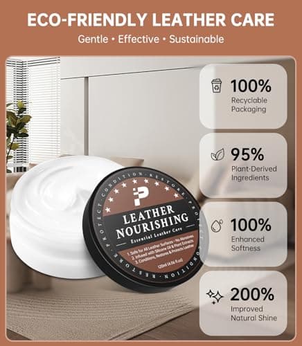 Leather Conditioner - 2 Pack, All-In-One Leather Care Treatment for Couch, Bag & Furniture Salve, Restores Softness & Shine, Safe for Purses, Shoes, Sofa, Boots, Car Interior, Family & Pet Safe - Thumbnail 2