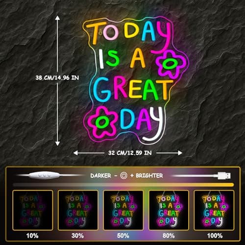 Classroom Neon Lights Today is a Great Day Neon Sign for Wall Decor in Coffee Bar Bedroom Reading Lights Up Sign for Classroom Library LED Books Decor Gifts to Teens Teachers - Thumbnail 4